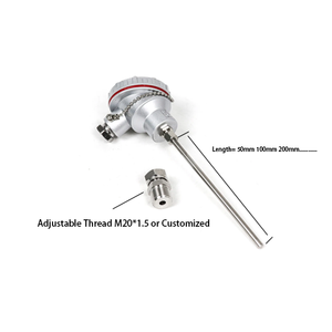 مستشعر حرارة صناعي بمشبك صحي 50 مم 100 مم 200 مم، مقاوم حراري PT100 <span class=keywords><strong>RTD</strong></span>، تصنيع حسب الطلب، من الفولاذ المقاوم للصدأ، IP65، تيار مستمر 24 فولت - Product Image 2