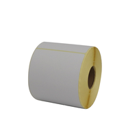 Label Printer Thermal Perekat Sendiri Ukuran Kustom 60mmx40mm 100mmx150mm dengan Kertas Pelepas Kuning untuk Printer Thermal