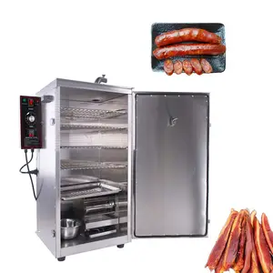 Vertical electric and charcoal bacon and fish making smoker oven machine