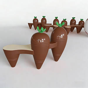 Whimsical Modern Radish Bench Waterproof Outdoor Instagram Worthy Accent Seating for Warehouse Hotel Living Room School & Park - Product Image 5