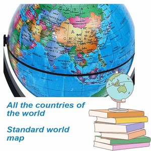 Globo Terráqueo Educativo con Marco Negro, <span class=keywords><strong>Universal</strong></span>, para Estudiantes, Material Didáctico de Geografía, Regalo, Manualidades, Exhibición, 10.6cm - Product Image 3