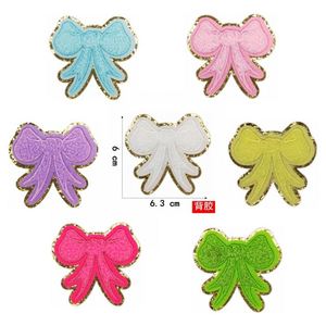 New Iron On/sticker Glitter Edge <b>Balloon</b> Bowknot Castles Shape Chenille Patch for Decoration - Product Image 1