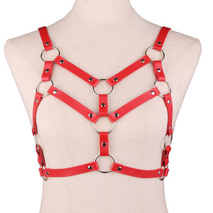 Réglable Adulte Bondage Lingerie Nouveau Goth Punk BDSM Fétiche Cupless <span class=keywords><strong>Cage</strong></span> Soutien-Gorge Sexy Adulte Sex Toys En Cuir - Product Image 1