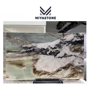 แผ่นหินควอตซ์ธรรมชาติสีเขียวล้ำค่าสำหรับผนังและเคาน์เตอร์ครัว Miya Stone - Product Image 5