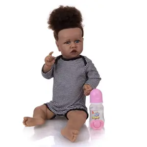 블랙 chucky 인형 Suppliers-뜨거운 판매 아프리카 계 미국인 실리콘 아기 Reborn 세트 판매 장난감 Reborn 인형