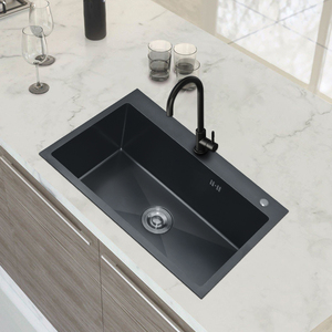 Nhà Máy Trực Tiếp Handmade Duy Nhất Bát Lưu Vực Bồn Rửa Chống Xước Nano Lớp Phủ Màu Đen Tùy Chỉnh 304 Thép Chậu Cho Toàn Cầu Bán Buôn - Product Image 3