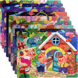 60 Piezas de Rompecabezas de Madera con Animales de Cuentos de Hadas, Personalizados, Divertidos, para Preescolar, Bebés y Jardín de Infancia - Product Image 3