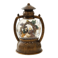 Usine dernières décorations de noël rétro en plastique bronze sphérique lampe à eau père noël bonhomme de neige dessin animé scène noël boule à neige