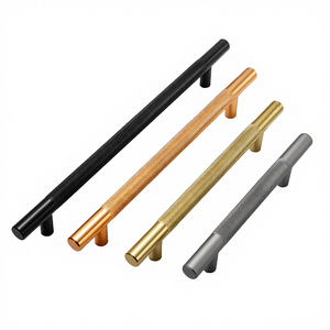 Poignées de meuble cylindriques contemporaines simples 23 mm pour armoire, tiroir de cuisine, poussoir de placard en zinc - Product Image 1