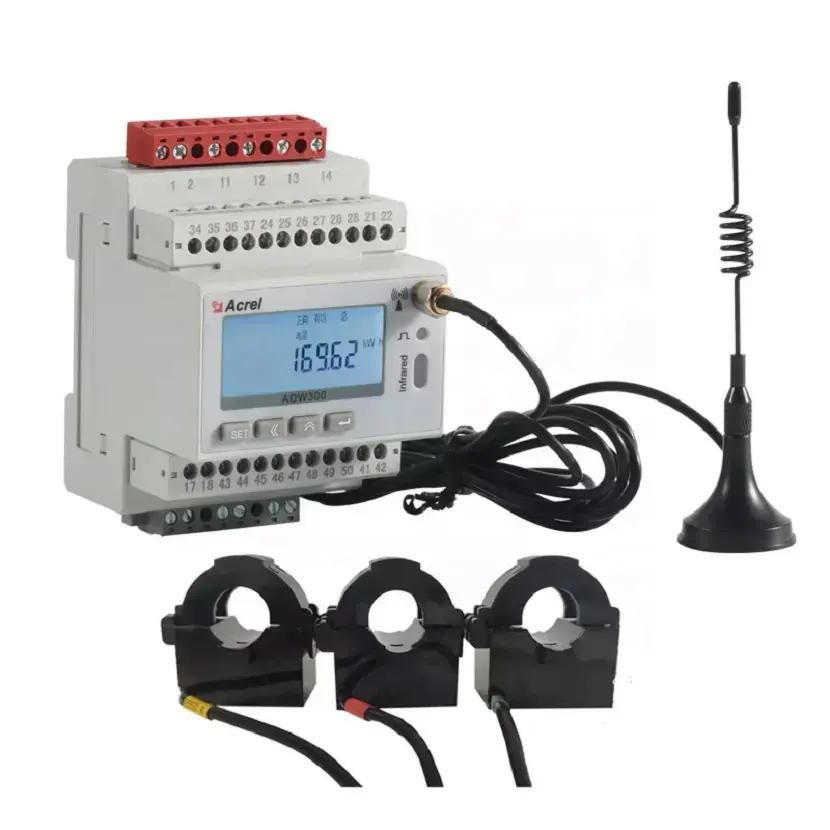 Acrel ADW300W compteur de puissance numérique triphasé appareils de mesure de puissance électrique compteur d'énergie IOT à distance avec transformateur de courant