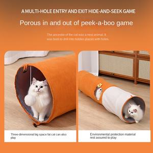 Hertenvelvet Opvouwbare Kattentunnel & Geïntegreerd Kattenbed met Zelfopzet Speelgoed - Product Image 4