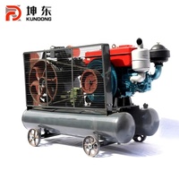 Compresseur à piston diesel monocylindre refroidi par eau, portable, mobile, 16HP, 20HP, 24HP, équipement agricole, extérieur, construction
