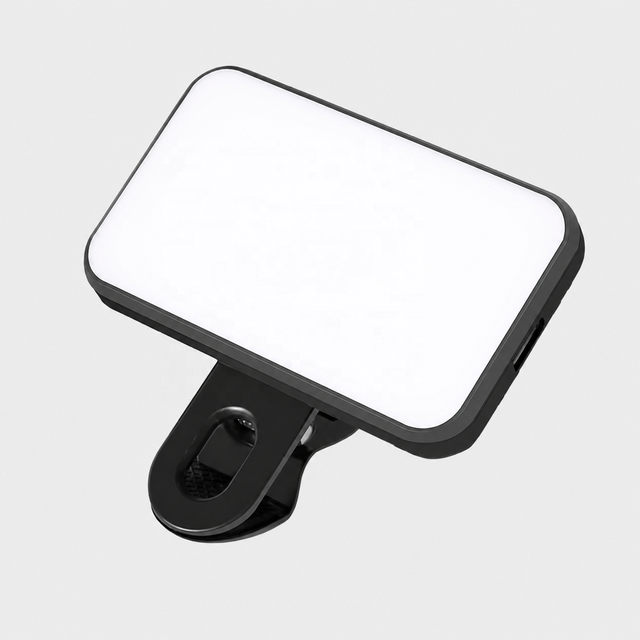 Mini Clip-On LED Video Light, 24 LEDs, 3 Color Modes, Dimmable Rechargeable Selfie Light for Phone, Laptop, Streaming