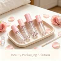 Boîte d'emballage personnalisée pour tube de gloss à lèvres, blanc, rose, or rose, conteneur vide pour gloss à lèvres, grand pinceau, impression