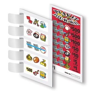 Cartes à gratter - Conception de jeu à gain immédiat - Cartes promotionnelles de loterie - Impression personnalisée - Vente en gros par le fabricant avec livraison rapide - Product Image 1