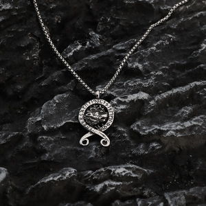 Stainless Steel Men's Pendant <b>Necklace</b> Viking Runes <b>Celtic</b> Wolf Design Themed Animal Shape Gift Jewelry - Product Image 4