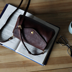 Genuine Leather Women's Mini <b>Bag</b> Coffee Brown Crossbody Shoulder <b>Bag</b> With Button Decoration For Everyday Use - Product Image 2