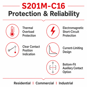 Disjoncteur miniature S201M-C16 1P <span class=keywords><strong>16A</strong></span> Courbe C 10kA CSA C22.2 N°235 pour panneaux de commande au Canada - Product Image 5