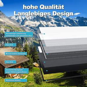 Pannelli Solari in Vetro Nero 10W 25W 50W Resistenti alle Intemperie Mono Rigidi 12V 18V 24V per Tetto Camper Marino Rimorchio - Product Image 3