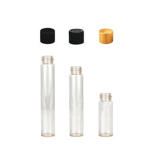 Tube en verre 116mm-Transparent-Capuchon CR noir - Product Image 1