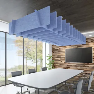 Office 100% Polyester Fiber Decoration Covering Sound Proof Barrier Panel PET Felt Baffle Acoustic Ceiling Panels Board