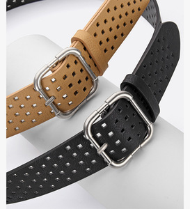 Cinturones de <span class=keywords><strong>Moda</strong></span> de Cuero Sintético PU para Mujer, Diseño Vintage 2026, Estilo Hueco, Hebilla de <span class=keywords><strong>Pin</strong></span>, Cinturones Elegantes para Dama - Product Image 2