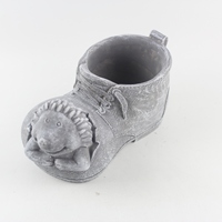 Vente en gros de pots de fleurs en ciment vintage et minimalistes jardinière faite à la main avec ours décor sculpture sur pierre fabrication chinoise