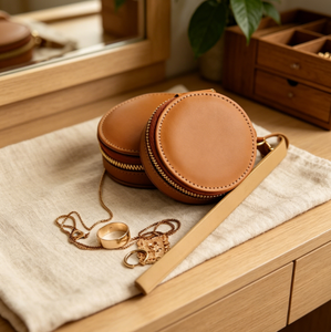 Customized Logo Embossed Portable PU Leather Zipper Mini Jewelry Bag Gift Necklace <b>Earring</b> <b>Storage</b> Small Travel <b>Storage</b> - Product Image 5
