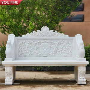 Tay Chạm Khắc Đá Tự Nhiên Vườn Ngoài Trời Tượng Thiên Nga Trắng Ghế Dài Bằng Đá Cẩm Thạch - Product Image 2