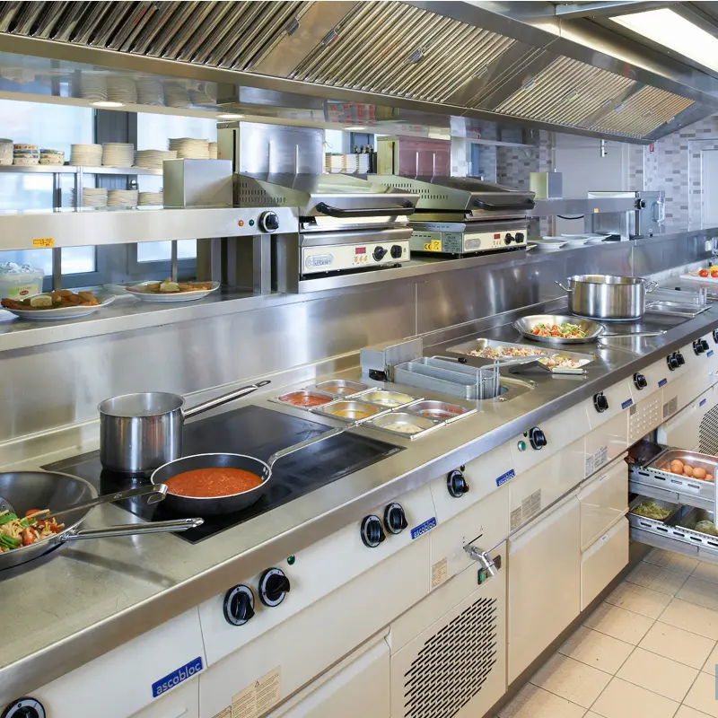 Commercial Commissary Kitchen Layout Restaurant Stove Food Service Canteen Hot Central Complete Kitchen Equipment for Restaurant