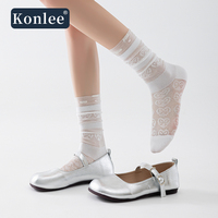 Collants légers d'été en dentelle pour femme, maille ajourée respirante, fines couches, avec bordure tricotée au crochet