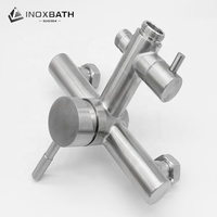 Ensemble de pomme à main ronde en acier inoxydable, colonne de douche de pluie mitigeur de douche de pluie, salle de bains avec tuyau