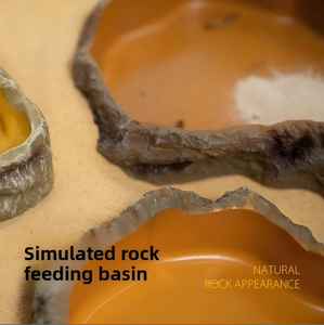 Bassin alimentaire et d'eau durable, lumineux et étanche en forme de roche pour reptiles, lézards, tortues, grenouilles cornées et terrariums - Product Image 2
