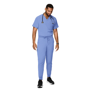 Vêtements d'infirmière pour hommes de haute qualité en gros, ensembles de blouses médicales, jersey en polyester et élasthanne extensible, usage hospitalier - Product Image 4
