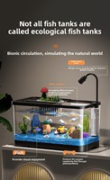 Aquarium Moderne Mixte Transparent Bonnie pour Poissons Domestiques, Terrasse Solaire, Table de Bureau en Plastique, Cylindre de Circulation Paysager 1L