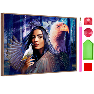 SONGWOO – kit de peinture artistique diamant en acrylique, style de personnalité, grand carré diamant, décoration murale de chambre, <span class=keywords><strong>aigle</strong></span> 5D, bricolage, bon marché - Product Image 1