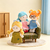 Peluche personnalisée pour fille, poupée en peluche, animaux en peluche, tenues aux cheveux colorés pour cadeau d'anniversaire et vente en gros