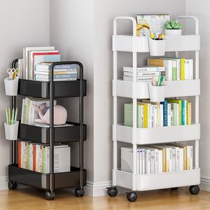 Movable <b>Storage</b> <b>Cart</b> 4 Layers With Wheels Durable Multipurpose Organizer For Home Office Kids Toy Bookshelf - Product Image 1