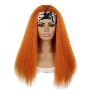 Chất Lượng Cao Dài Màu Đen 24 Inch Headband Tóc Giả Tổng Hợp Turban Bọc-Tóc Giả Afro Headwrap Tóc Giả Cho Ăn Mặc - Product Image 2