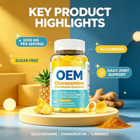 Gummies de Glucosamine et Chondroïtine Sans Sucre Saveur Ananas 2000mg 60 Comprimés Complément Alimentaire