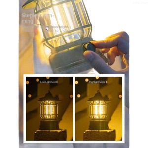 Lámpara de Camping LED Recargable, Portátil, Impermeable, Retro, Cálida, Multifuncional, Plegable, con Certificación CE - Product Image 5