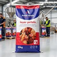 Sac vide en PP tissé de qualité alimentaire pour l'emballage de poulet, aliments pour animaux, sacs plastiques d'emballage 20kg 25kg