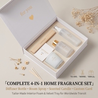 NOVA Promotion de Marque Privée Vente en Gros Coffret Cadeau Parfums d'Ambiance Bougie Parfumée Diffuseur à Bâtonnets Cire de Soja Ensemble d'Aromathérapie