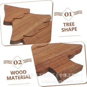Tabla de Quesos de Madera Maciza con Forma Irregular de Árbol de Navidad, Solo Lavar a Mano, Para Servir Frutas y Aperitivos - Product Image 3