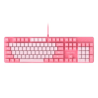 YINDIAO ZK-4 104 Keys Wired Mechanical Punk Style Cyan Switch Pure White Backlight Multimedia Knob Ergonomic Gaming Keyboard
