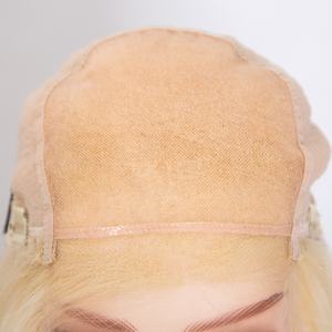 Perruques médicales blondes <span class=keywords><strong>Alessandra</strong></span>, cheveux humains vierges brésiliens, monofilament, dentelle frontale, perruques pour alopécie - Product Image 3