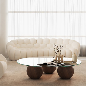 2024 mới phong cách Ý ánh sáng sofa vải sang trọng hậu hiện đại đơn giản tối thiểu đơn giản căn hộ phòng khách bong bóng sofa - Product Image 3