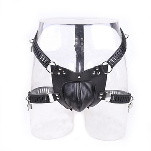 Ropa interior de cuero con cinturón de castidad para hombre, calzoncillos BDSM, jaula para pene, BGO-0083, equipo BDSM, uso diario, personalizado - Product Image 1