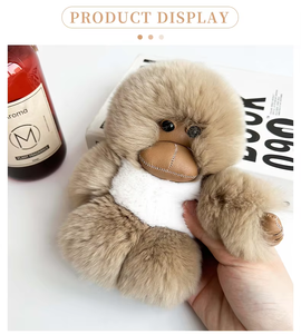 Peluche de Mono de Brazos Largos de Pelo de Conejo de Primera Calidad, Accesorio de Juguete Original para Llaves de Coche, Mochilas y Regalos - Product Image 2