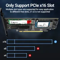 JEYI 3 in 1 Kartu Adaptor SSD M.2 NVMe ke PCIe 4.0 3.0 M.2 SATA ke SATA III mSATA ke SATA Converter untuk PC Desktop OEM